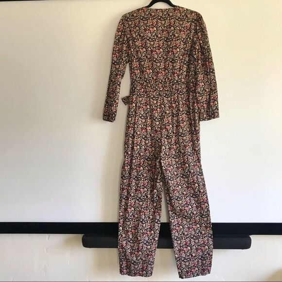 Rebecca Taylor La Vie Gitane Floral Wrap Cotton Long Sleeve Jumpsuit Size Large - Picture 15 of 16